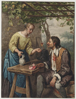 TvB T 038
<br/>
Rustende reiziger (naar Jan Steen)
<br/>
<em>Buys, Jacobus (1724-1801)</em>